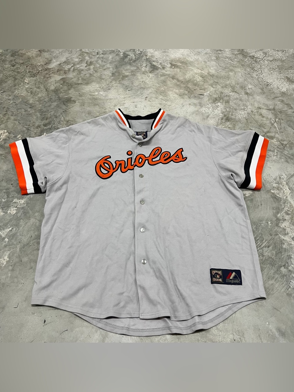 Baltimore Orioles Retro Cooperstown Collection Grey Men's Jersey Blank Name 2XL